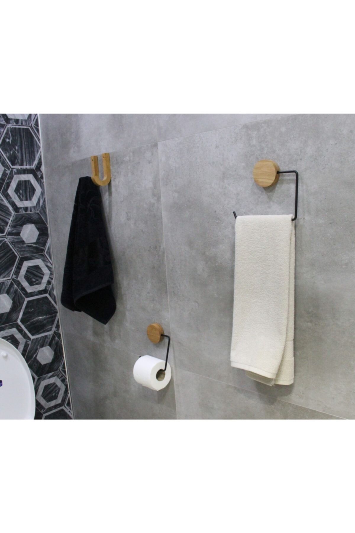 Bautige Dekoratif Doğal Ahşap Banyo Seti