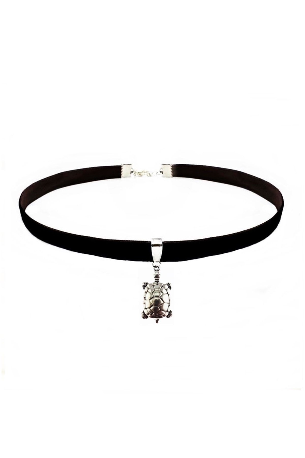 Bijustore Kadın Siyah Renk Kadife Kaplumbağa Choker