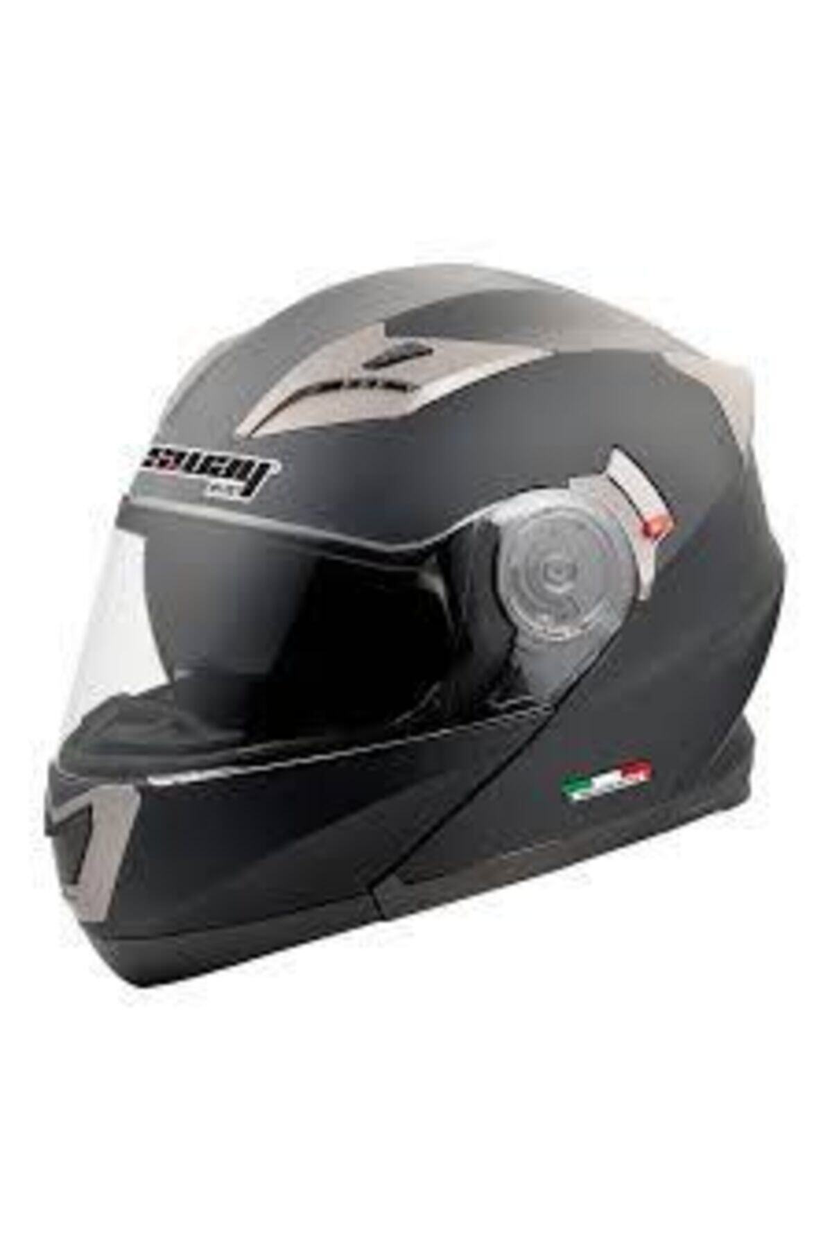 Tex Sway 925 Duble Vizör Çene Açılık Mat Siyah Kask 2020 Üretm