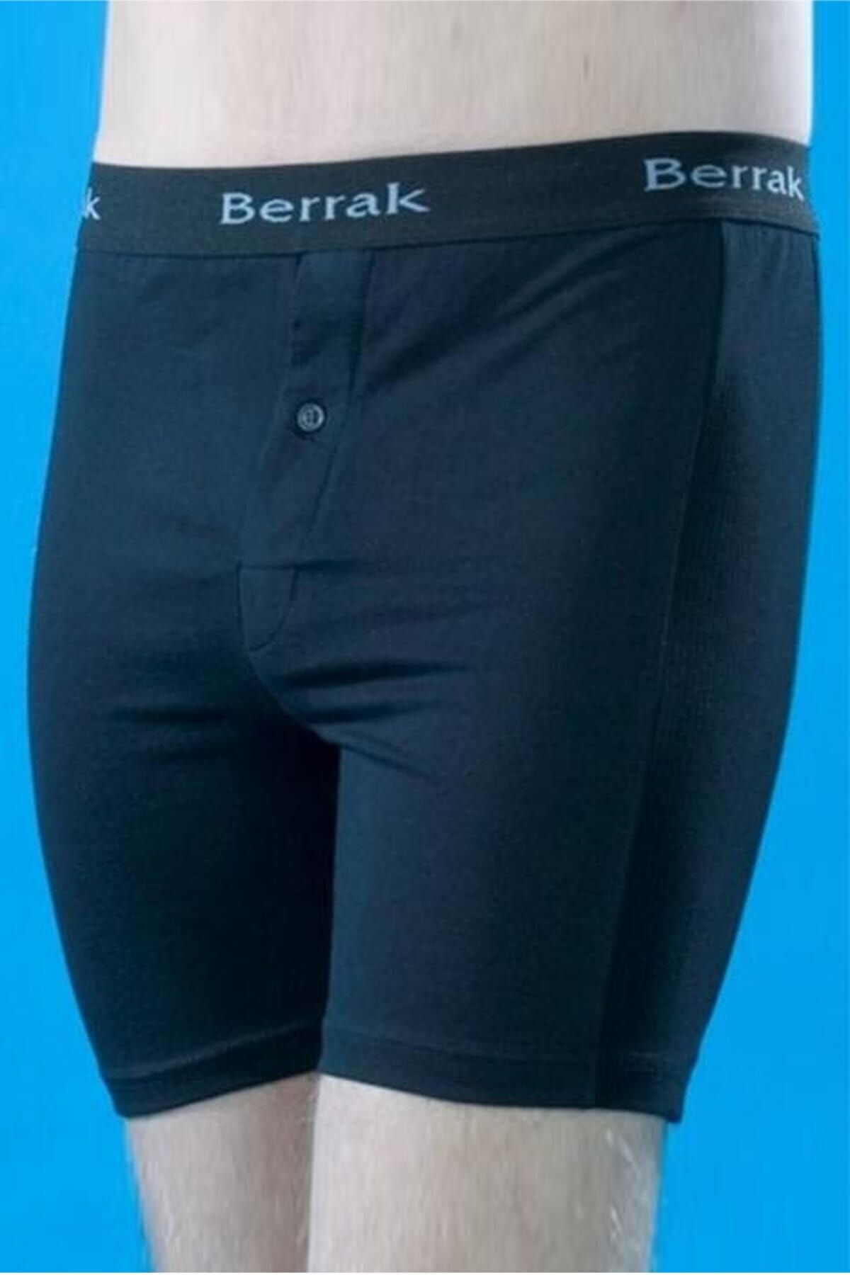 Berrak Erkek Siyah Likralı Düğmeli Boxer 7'li Paket 1059