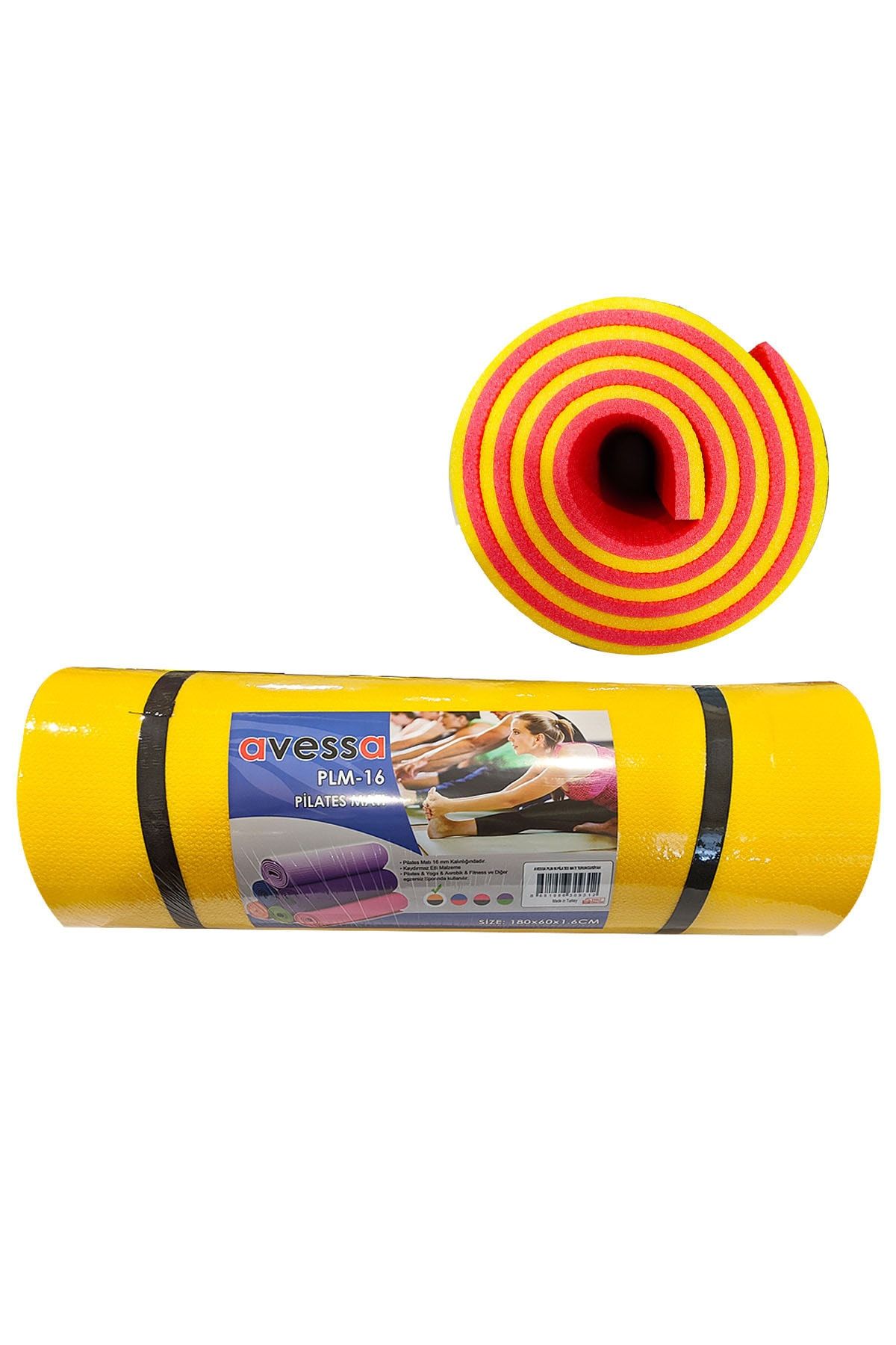 AVESSA Kırmızı Sarı 16 mm Çift Taraflı Pilates Minderi