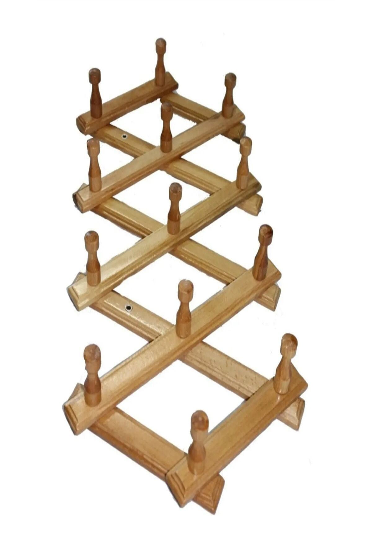 StarHome 13 Topuzlu Lüks Askılık Ahşap Duvar Askısı Akordiyon Askı Kapı Askısı