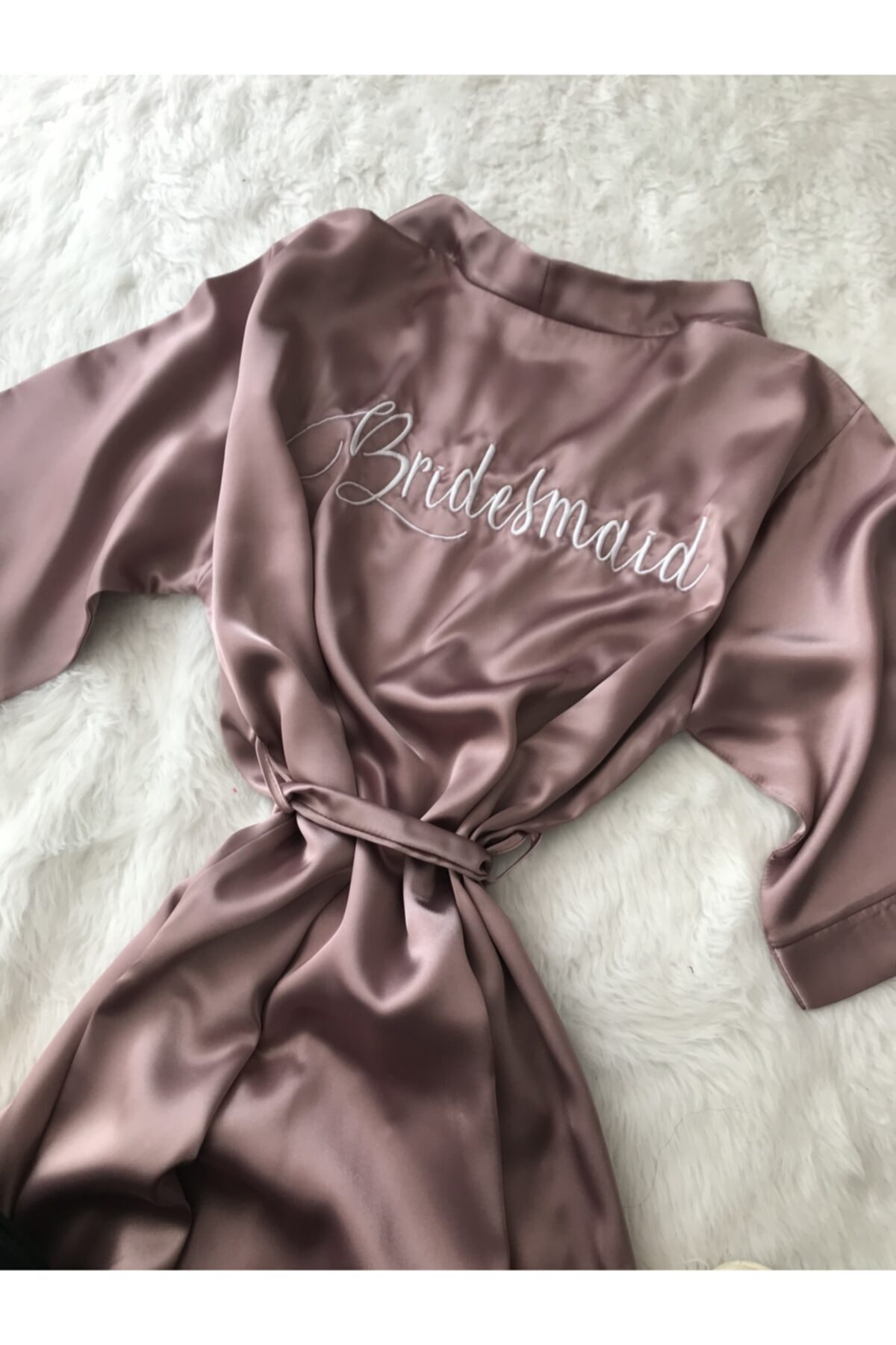 Gelin Güncemiz Nedime Nakışlı Saten Gelin Sabahlık