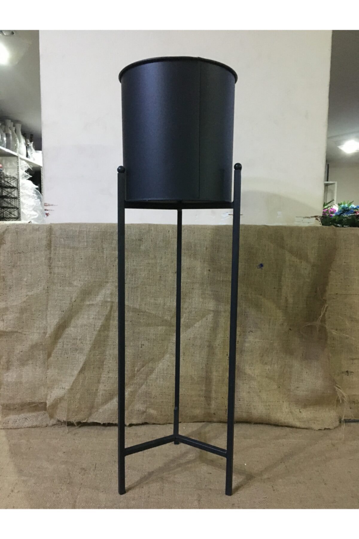 abcfloraconcept Dekoratif Metal Ayaklı Saksı 21x65 cm