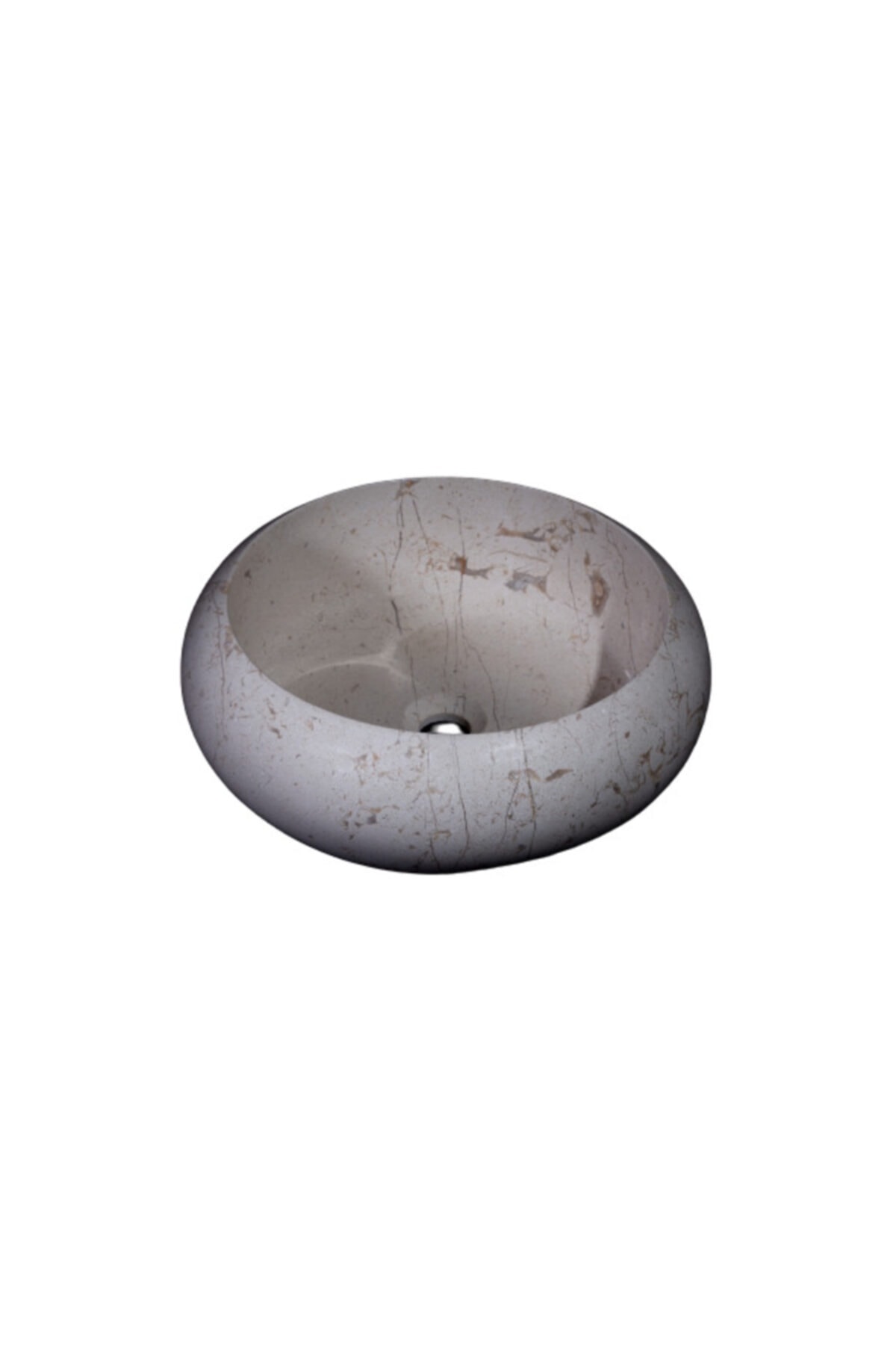 Akmer Dekorasyon Bej Oval Tezgah Üstü Lavabo Evye