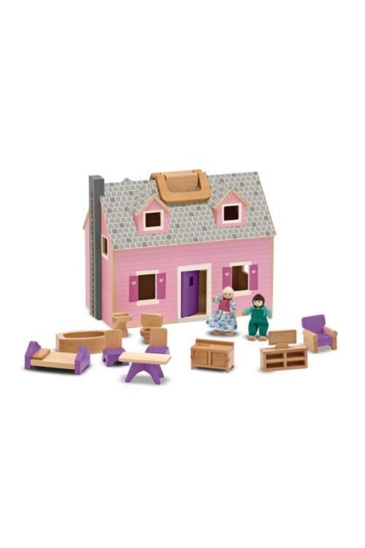 Melissa & Doug Melissa&doug Ahşap Taşınabilir Küçük Mobilyalı Ev