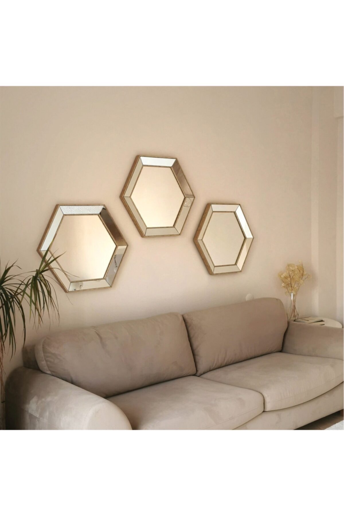 NEOstill 3 lü Dekoratif Altıgen Ayna 3A405