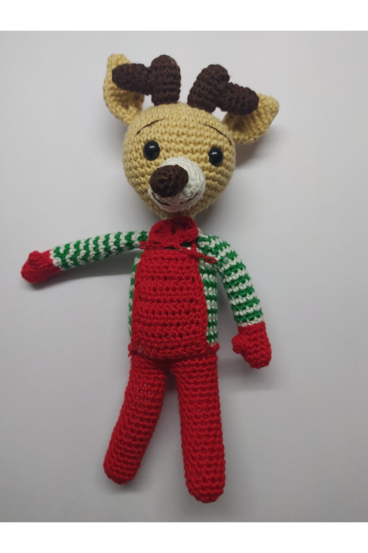 Bez Bebek Yavru Geyik Örme Amigurumi Organik Örgü Oyuncak Bebek