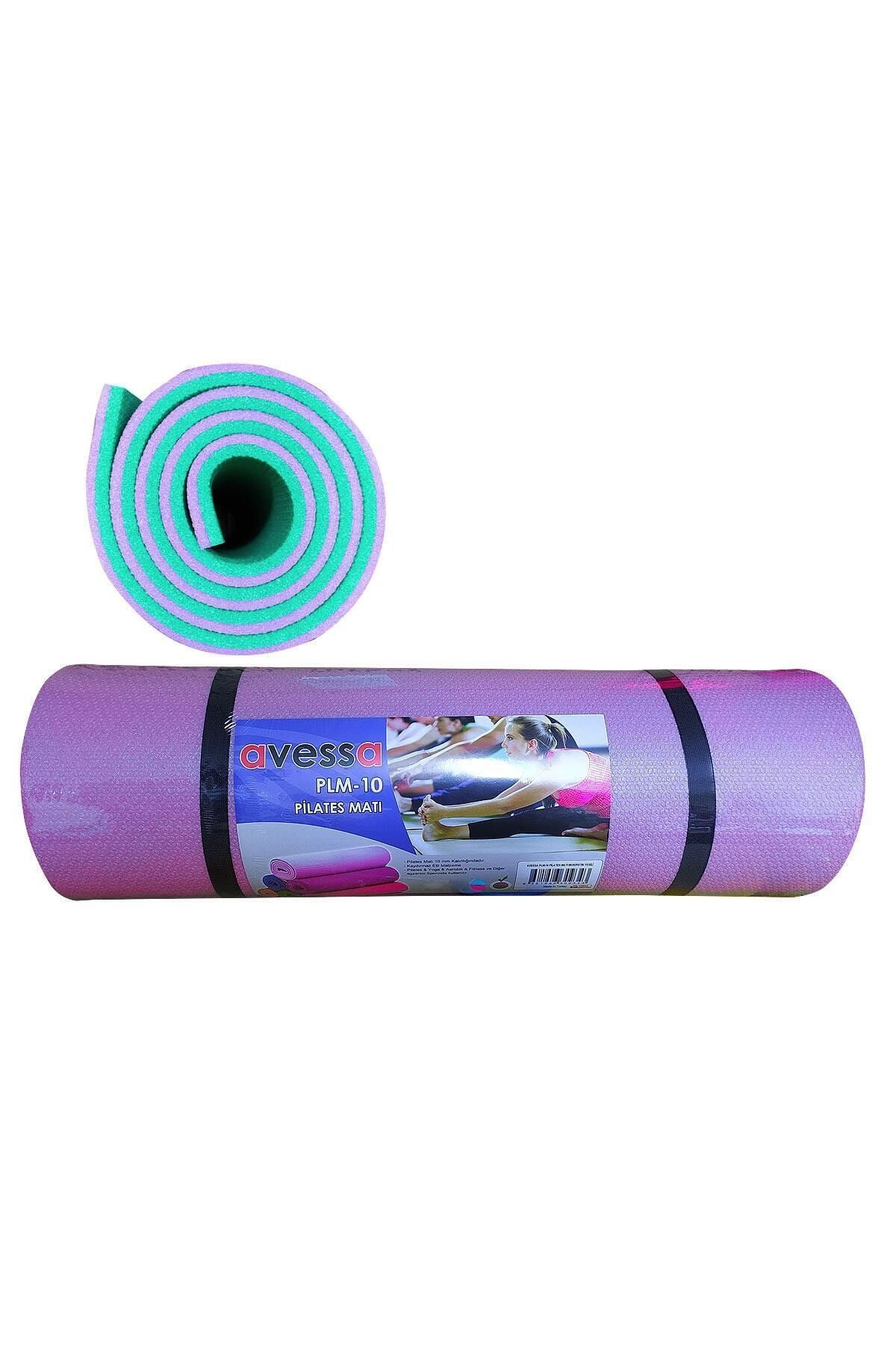 AVESSA Lila Yeşil Çift Taraflı Pilates Minderi 10 Mm
