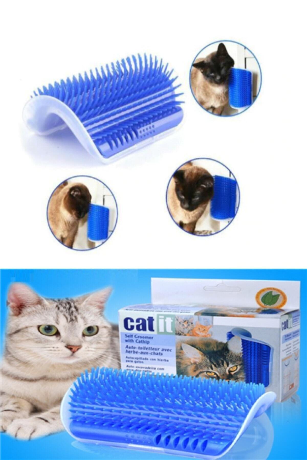 BİTERSE Pratik kedi Kaşınma Aparatı (MAVİ)