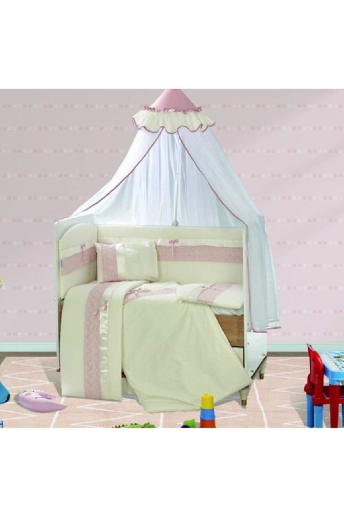 Aras Bebe  Tofin Pembe İnci Uyku Seti 70*130