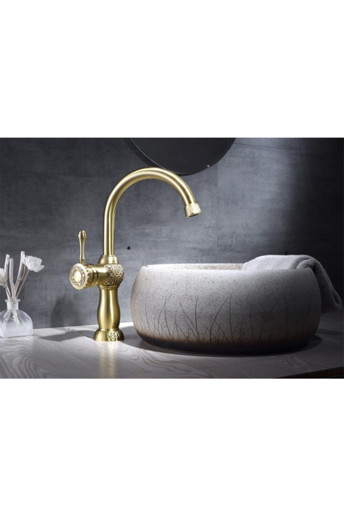 OEM Banyo Çanak Lavabo Bataryası Antik Sarı Yeni Model 5 Yıl Garantili.