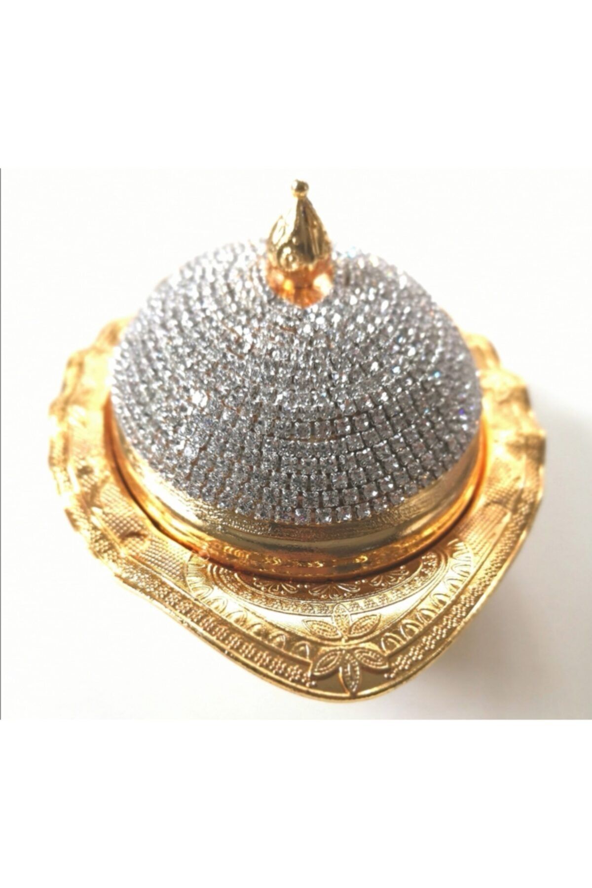 Hediyealgel Swarovski Taşlı Işlemeli Gold Şekerlik
