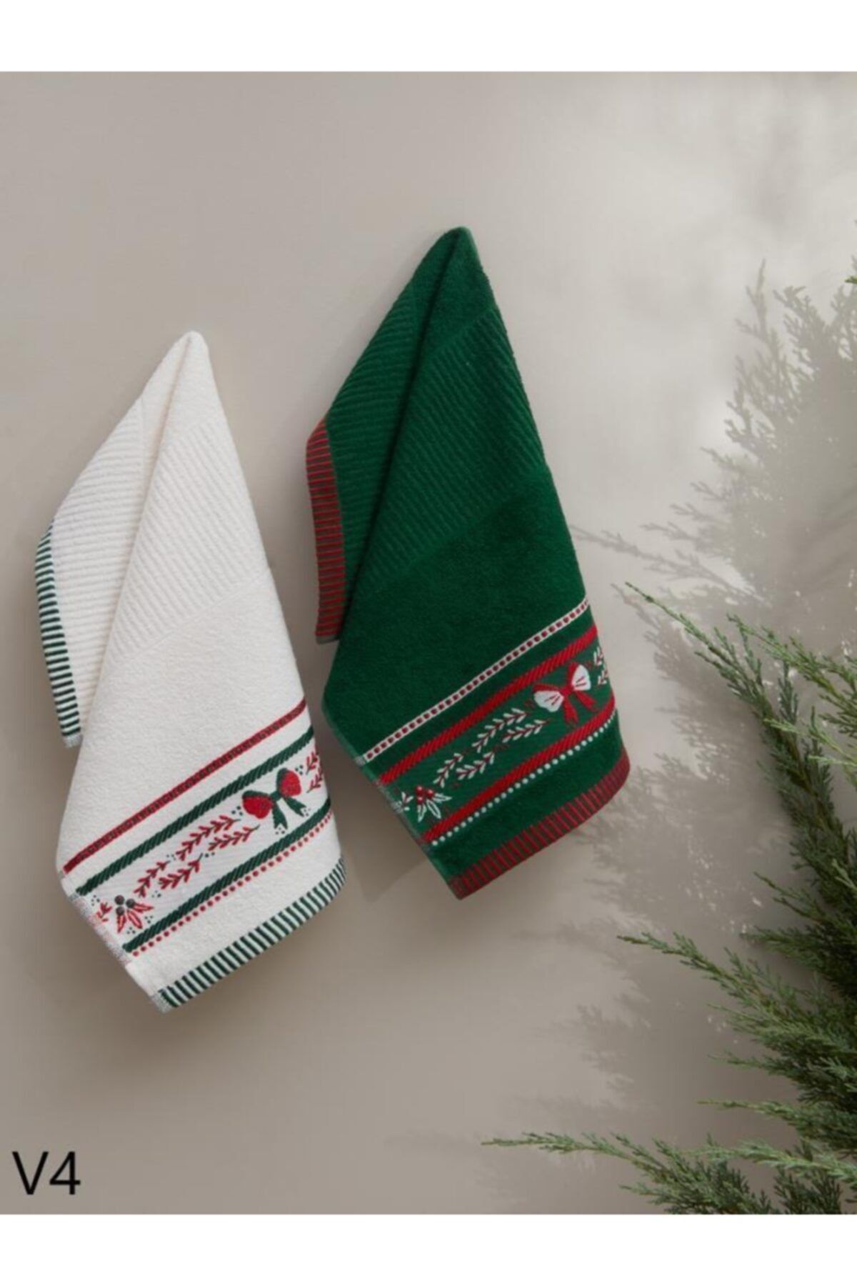 Karna Home Christmas 2'li Yılbaşı Mutfak Havlu Seti 30x50 cm