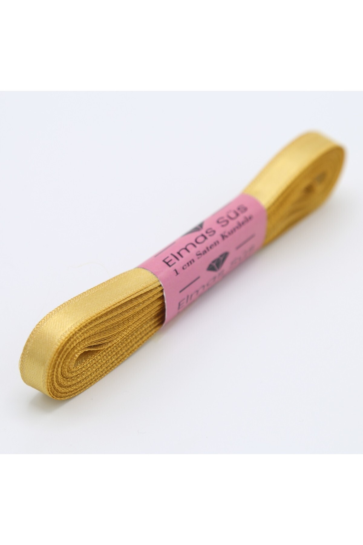 E Elmas Gold Saten Kurdele 1 cm 10 M