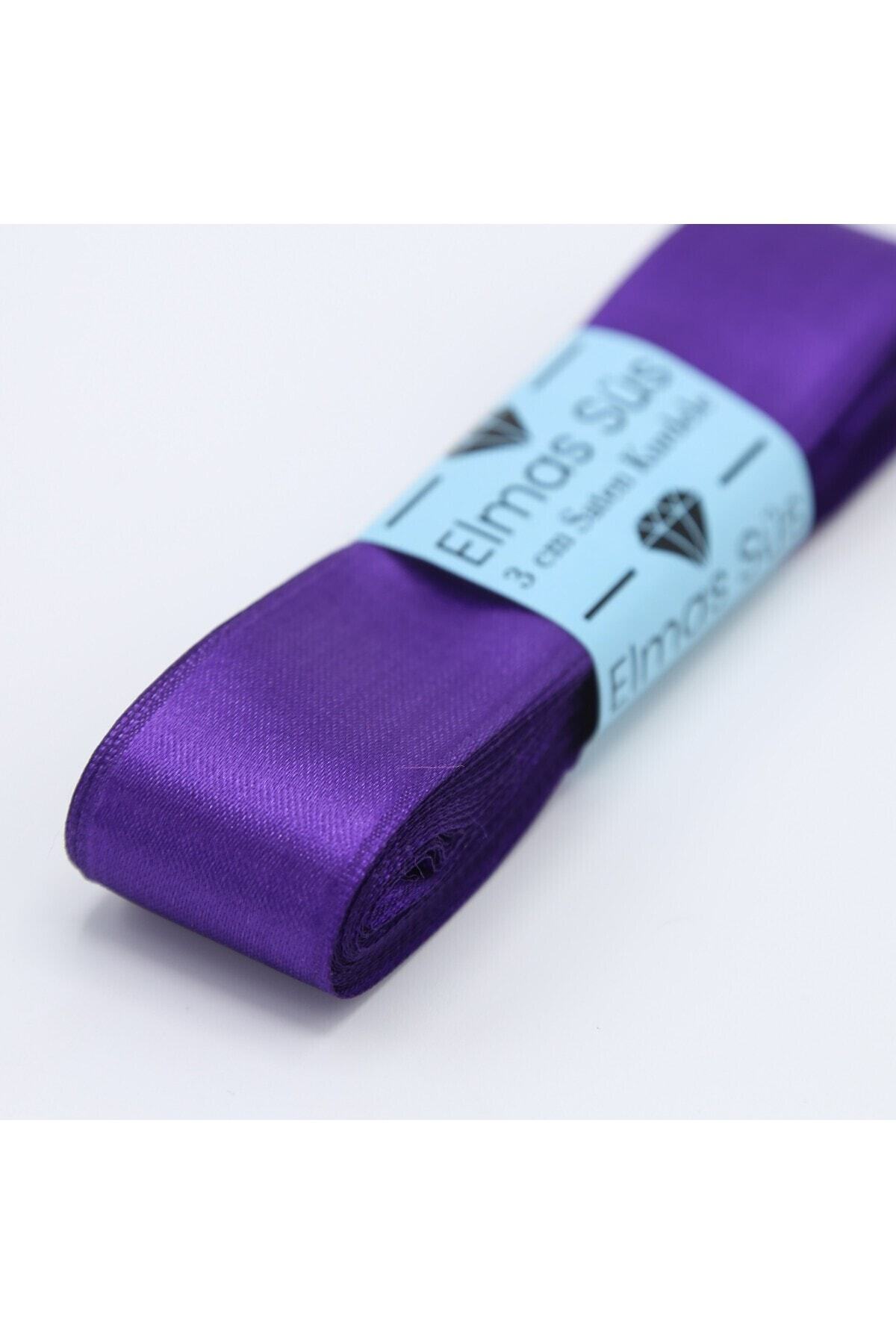 E Elmas Mor Saten Kurdele 3 cm 10 mt