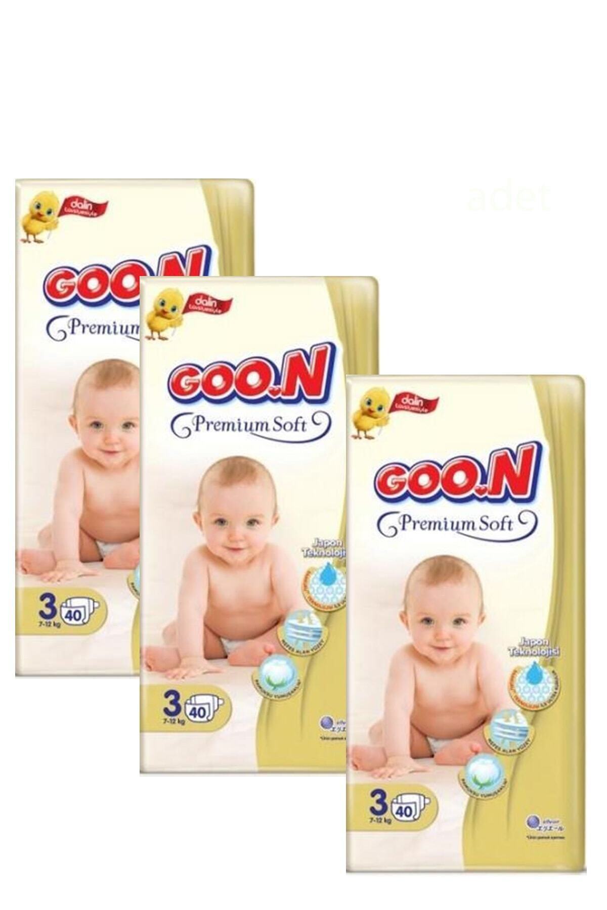 Goo.n Premium Bebek Bezi 3 Beden 40 Adet 3 Paket