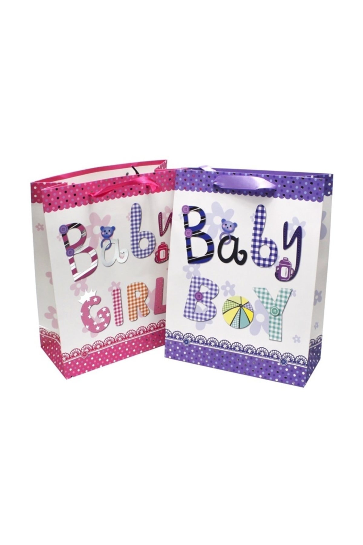 Süsle Baby Party Mavi Baby Karton Çanta 32x26x10 cm 12 Adet