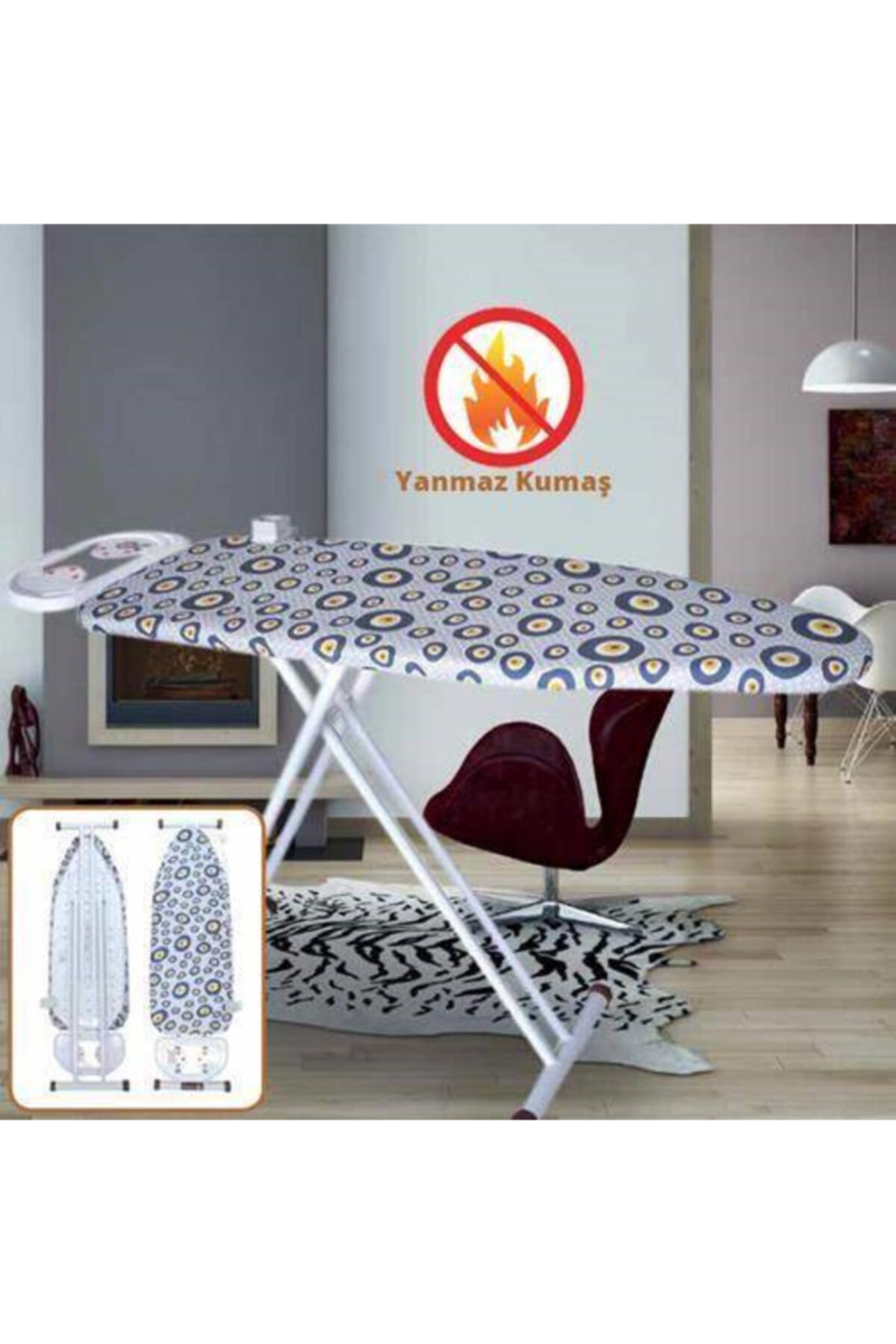 G Design Ütü Masası Örtüsü Yanmaz Yapışmaz Kumaş Ütü Masası Koruyucu
