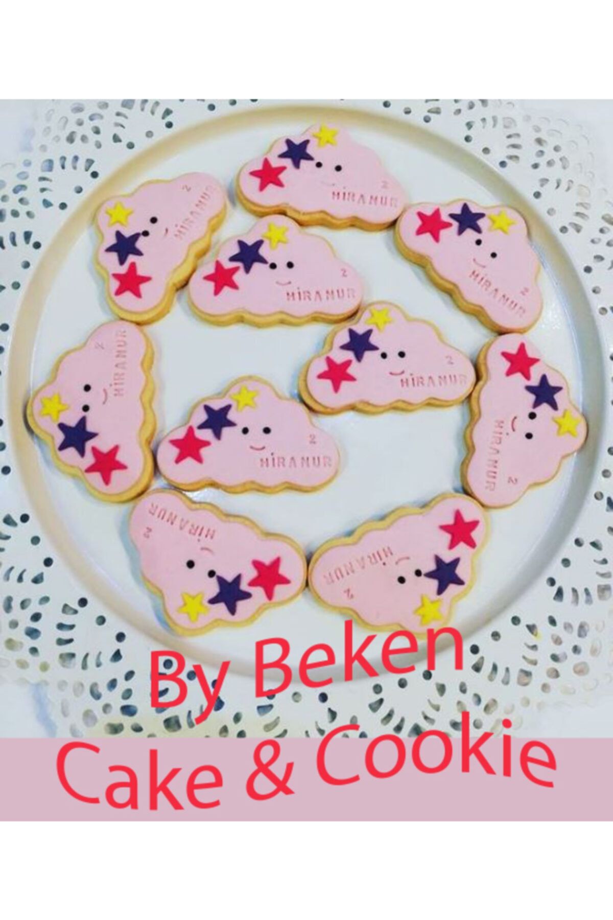 By Beken Cake Patisserie Sevimli Bulut Kurabiye 10 Adet