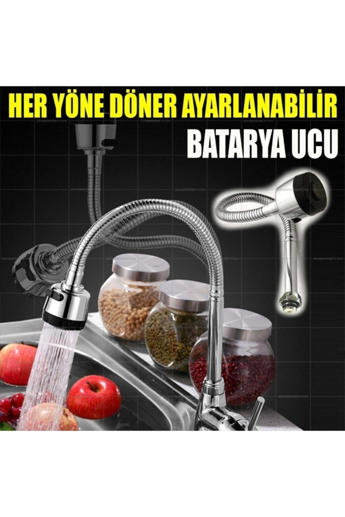 pazariz Pazarız Spiral Musluk Başlığı 2 Fonksiyonlu Oynar Başlıklı