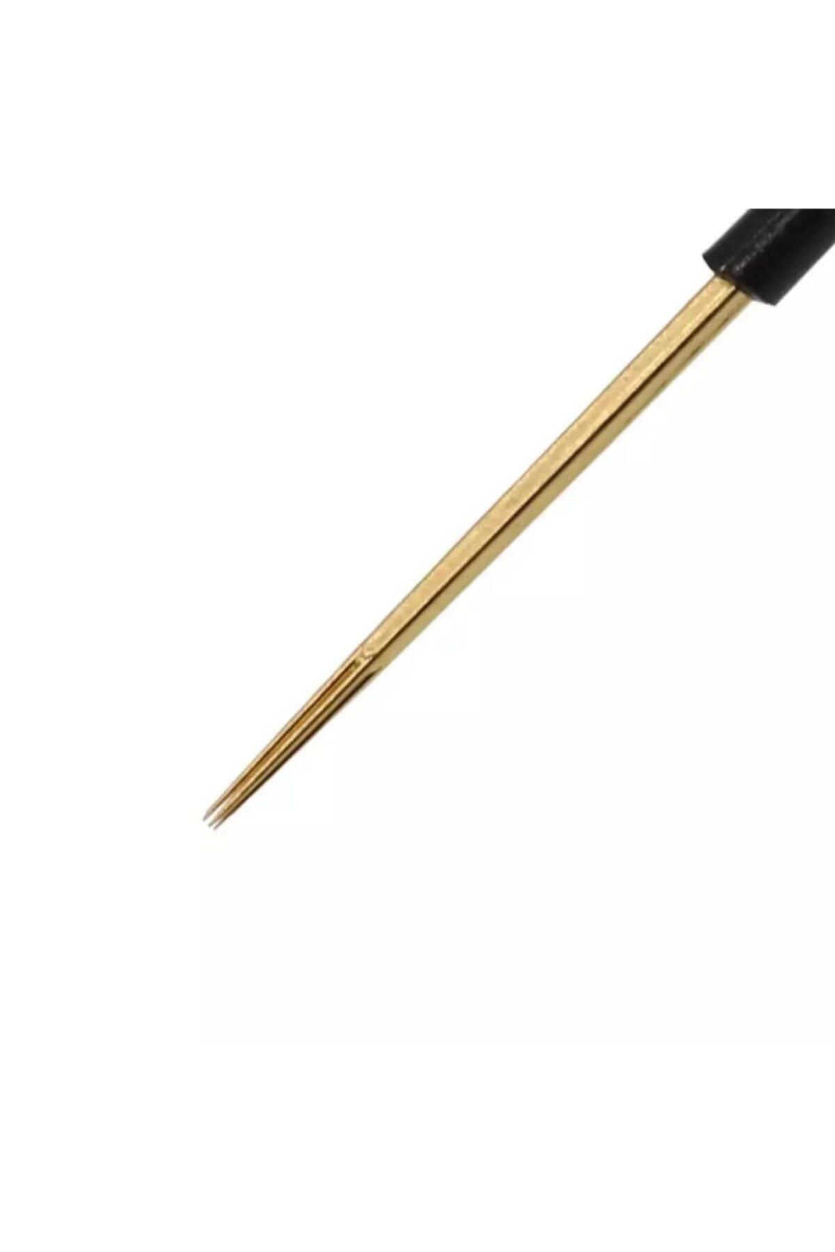 Goochie 1 Adet Goochıe R3 Altın Kaplama Microblading Pudralama Iğnesi