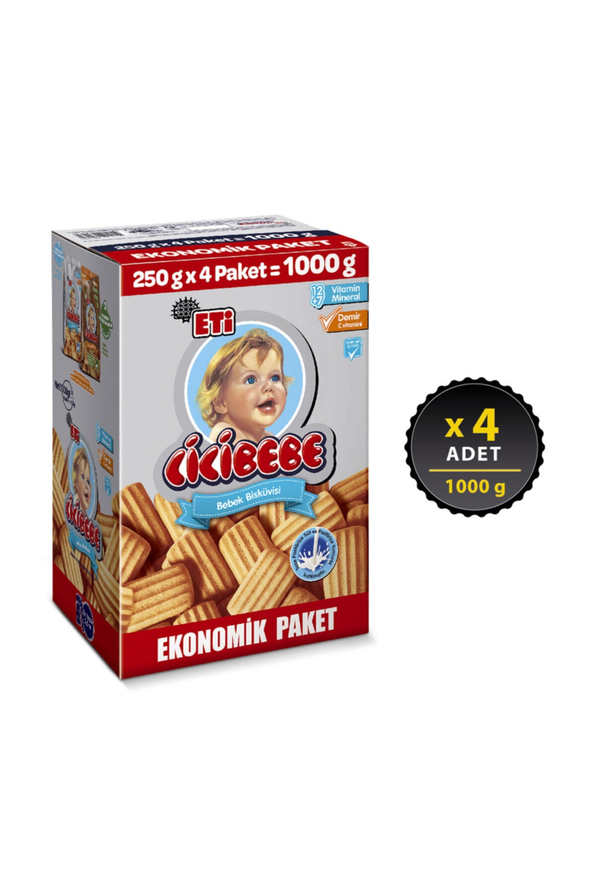 Eti Cicibebe Bebek Bisküvisi 1000 g x 4 Adet