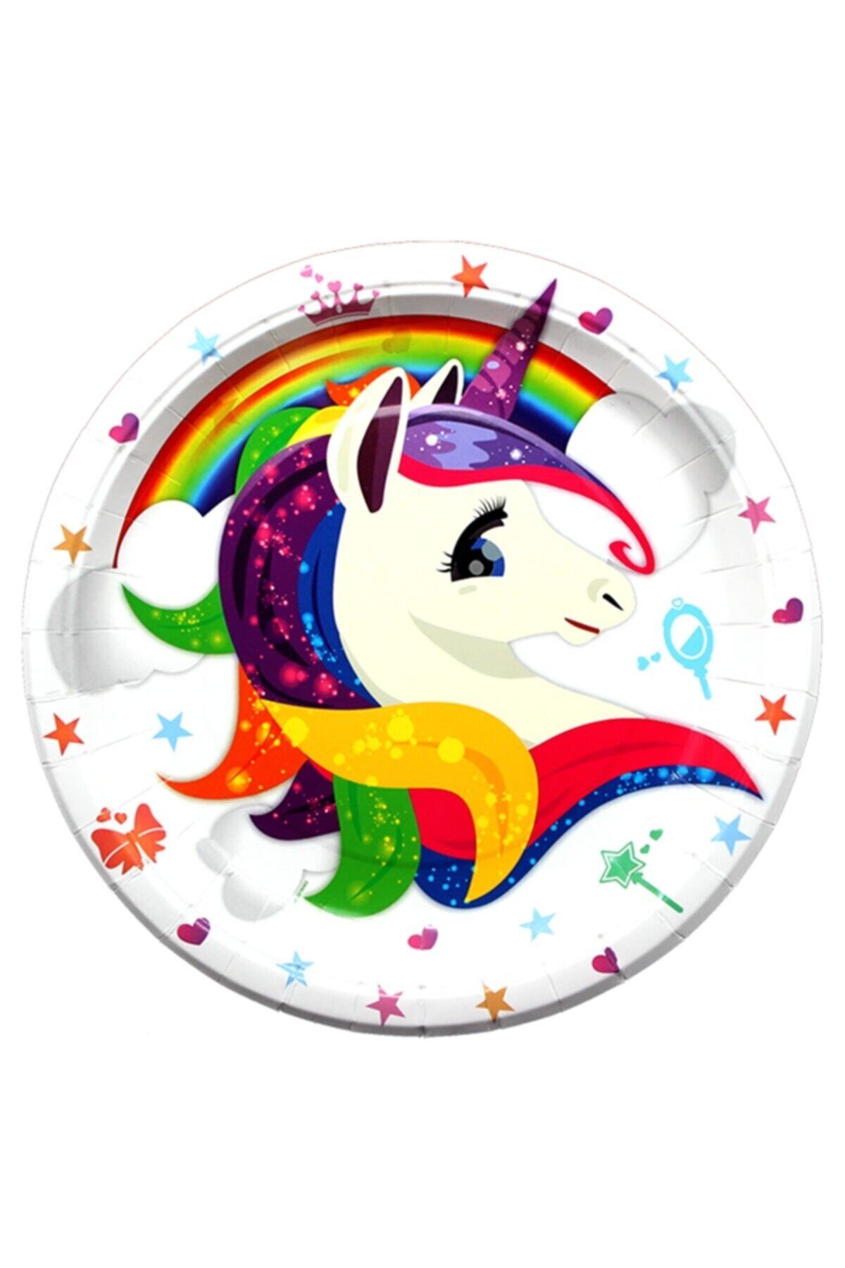 Sidelya Organizasyon Unicorn Karakterli Kağıt Tabak 8'li Kağıt Tabak Unicorn