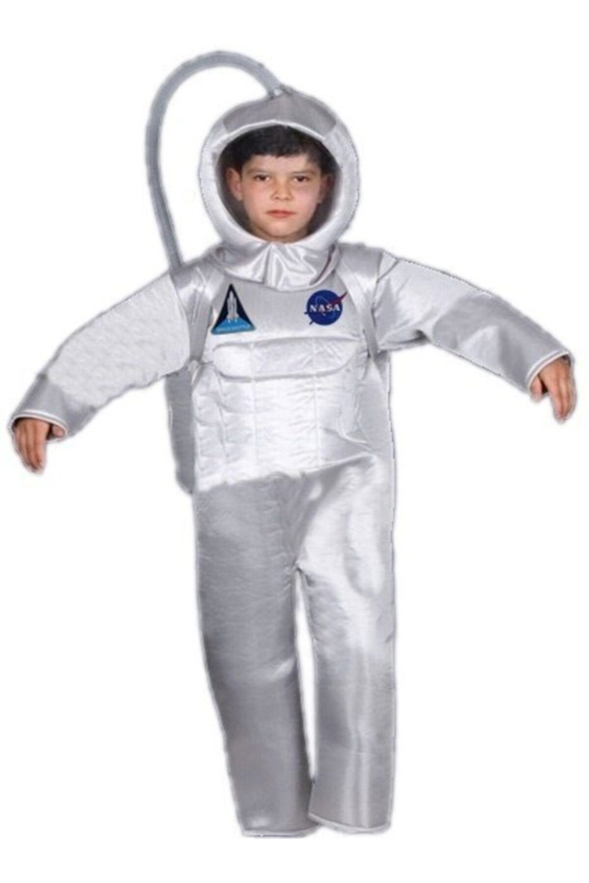 Bkmc Çocuk Gümüş Nasa Logolu Astronot Kostümü