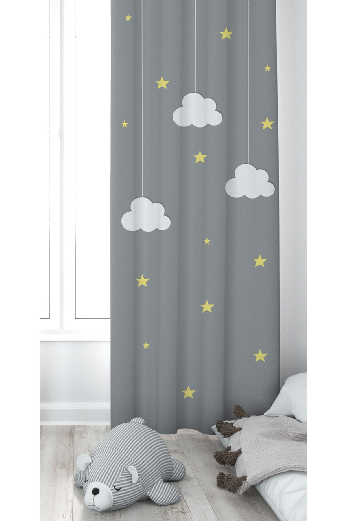 instababyrooms 65x260 Çocuk Odası Tek Kanat Fon Perde Model No :116