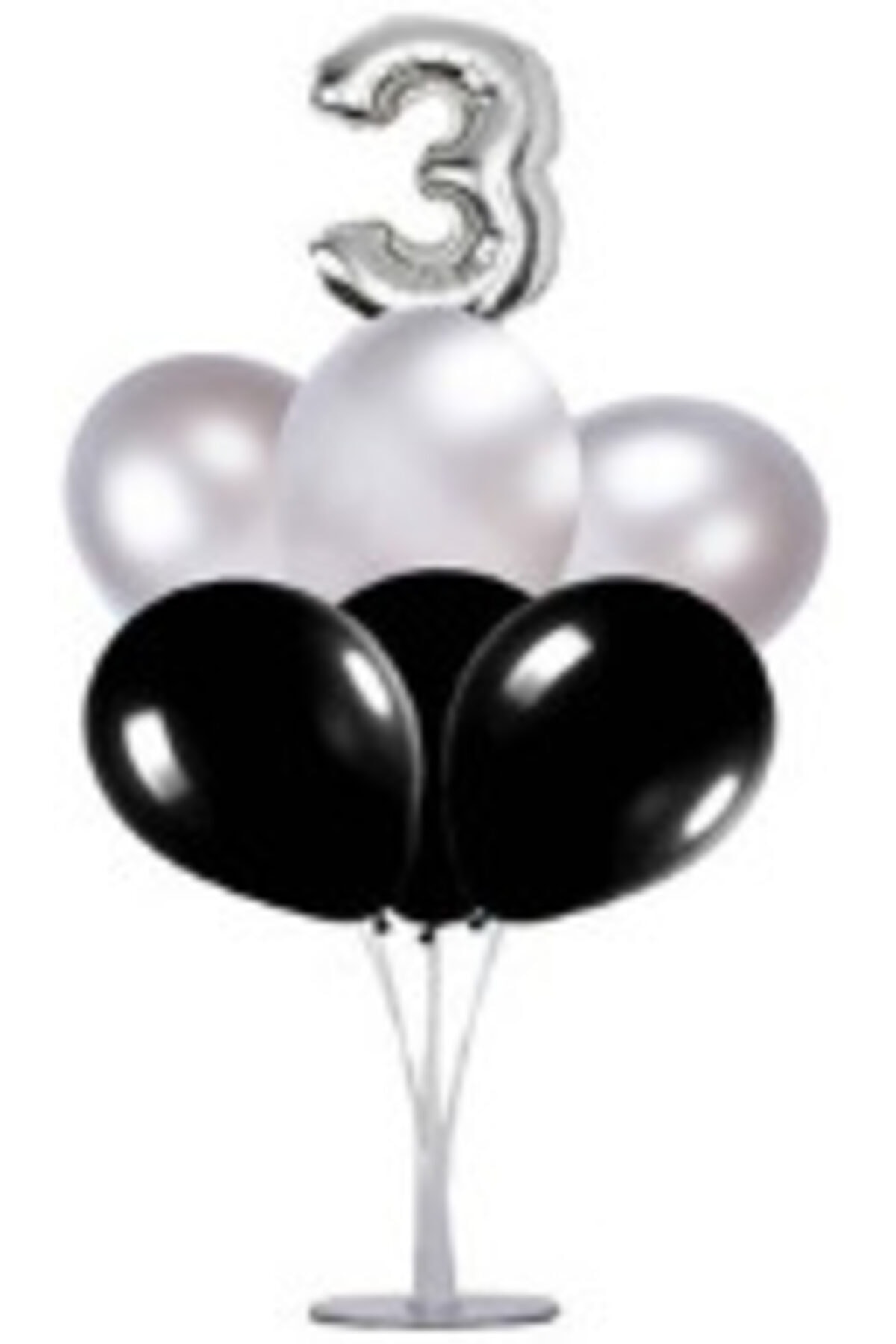 Ekin Süs Gümüş 3 Rakamlı Balon Standı