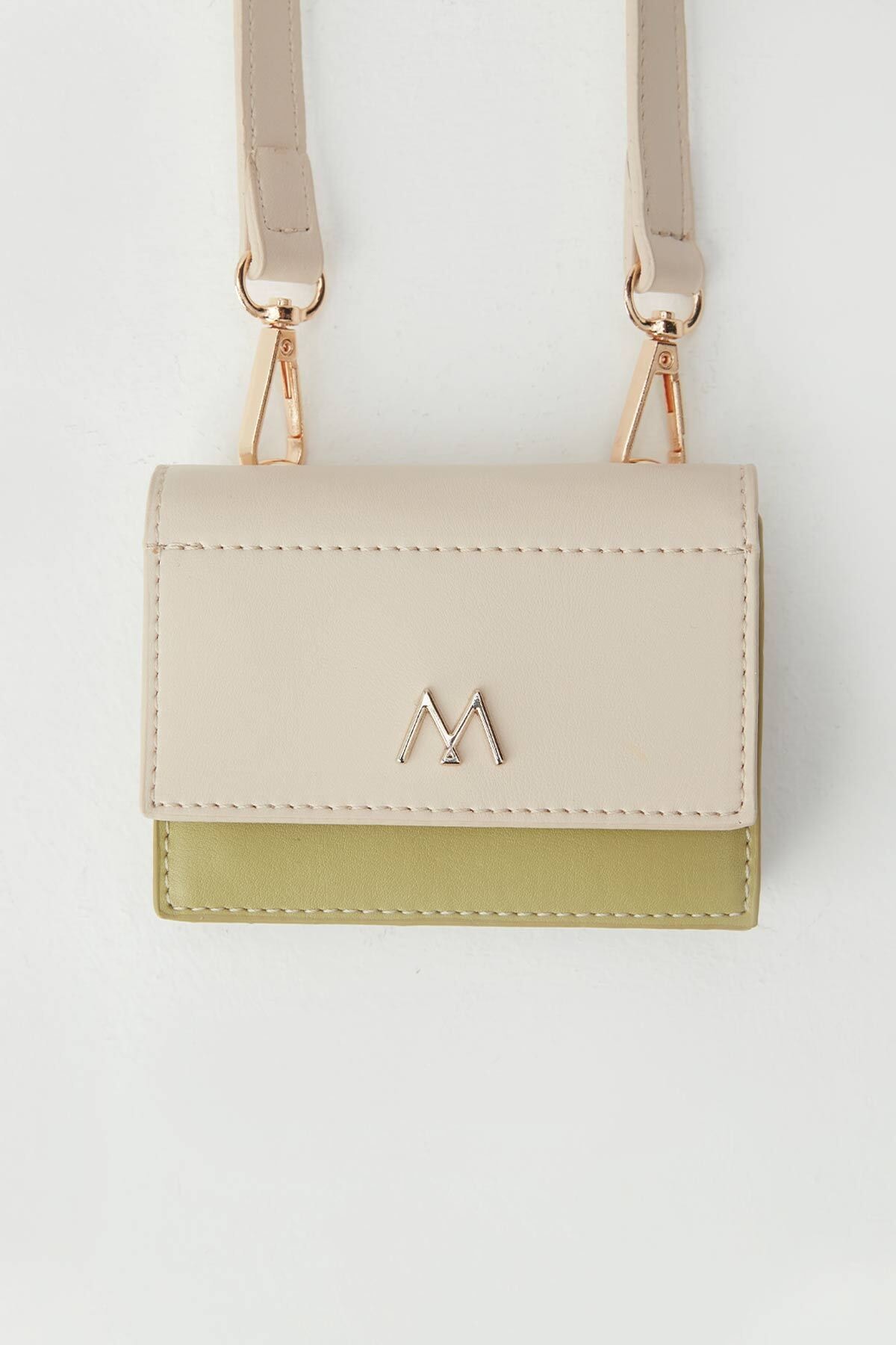 Manuka Arıa Derı Cüzdan Çanta Bej-mint