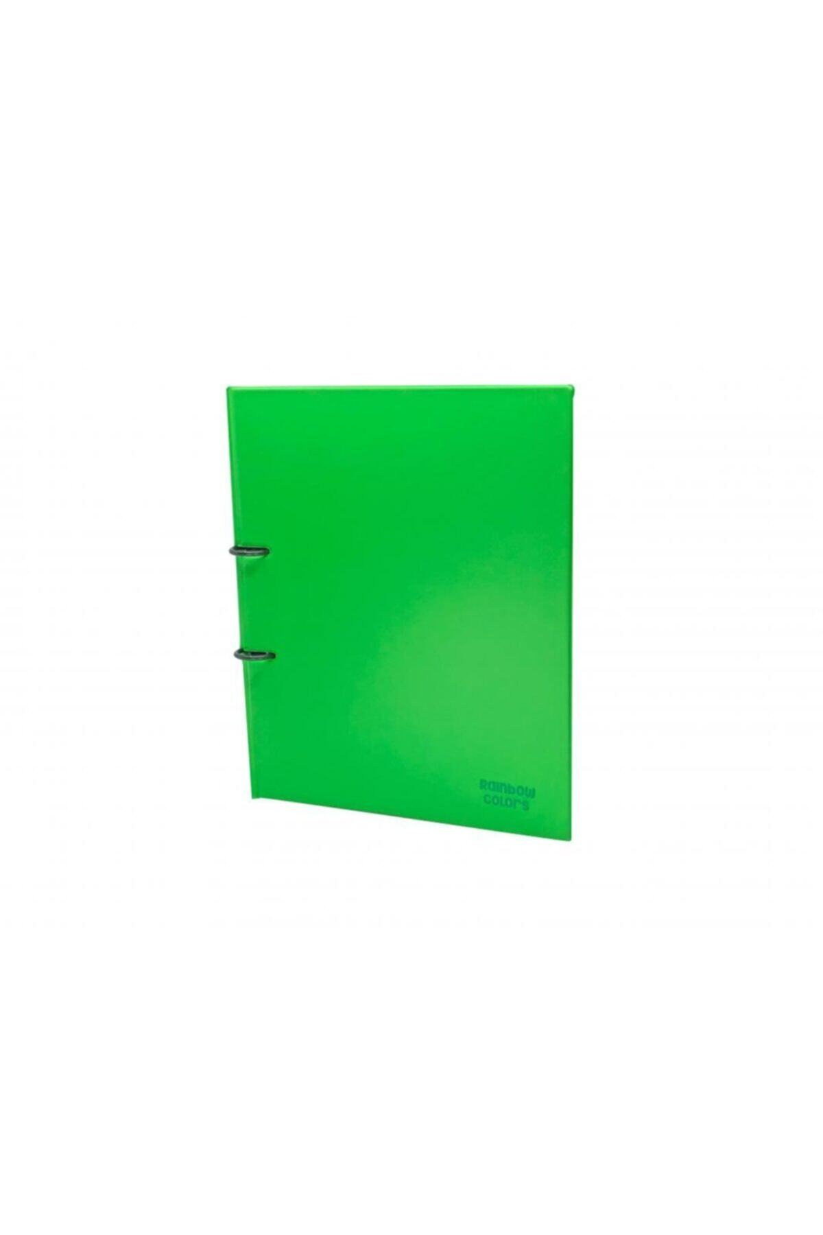 HTstore Rainbow Colors A4 Renkli Klasör 2 Halka - Yeşil