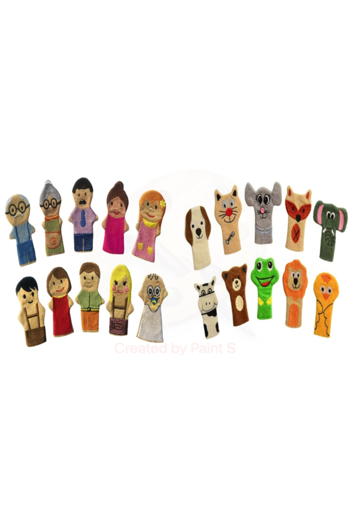 AnkiToys Hayvanlar Ve Insanlar Parmak Kukla Seti 10'lu
