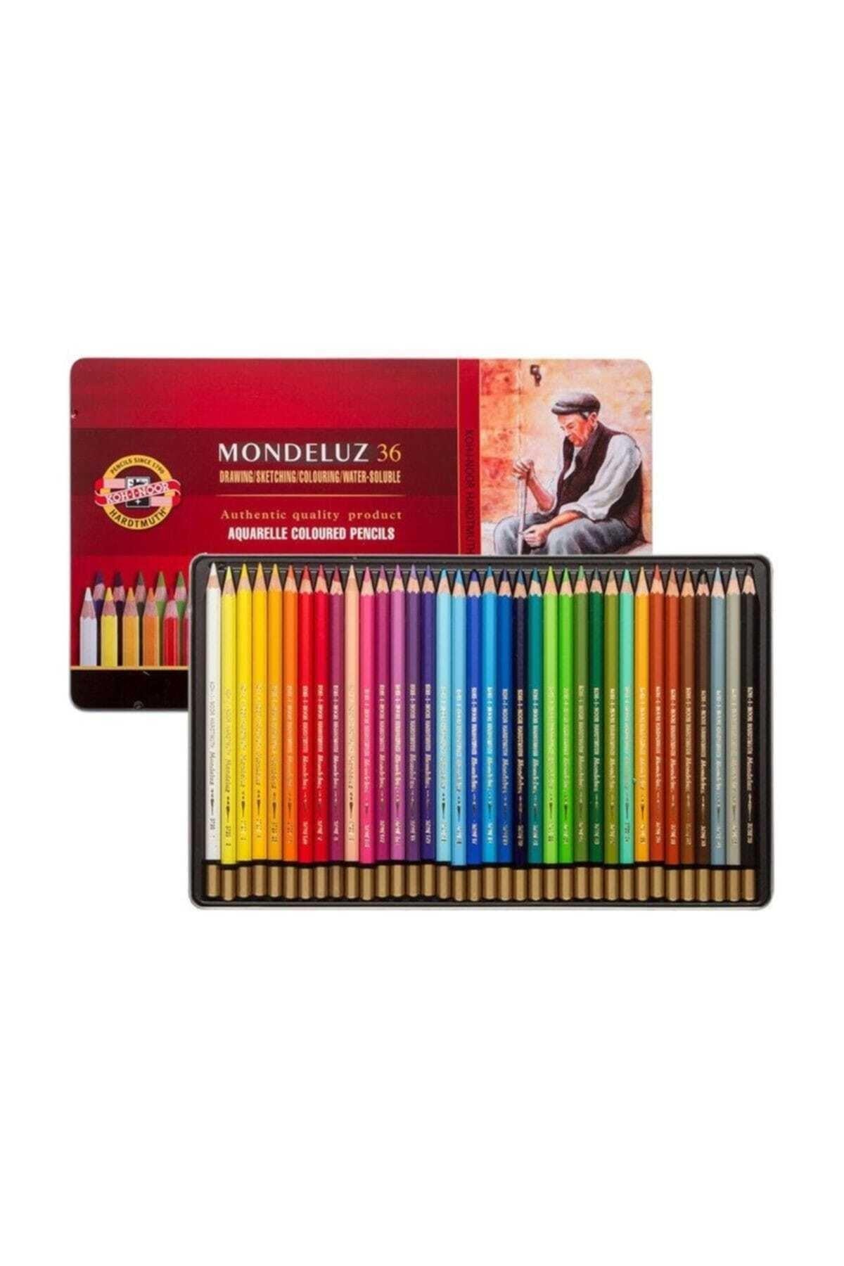 Kohi Noor Koh-ı Noor Mondeluz Aquarell Boya Kalemi 36 Renk Metal Kutu 3725 36