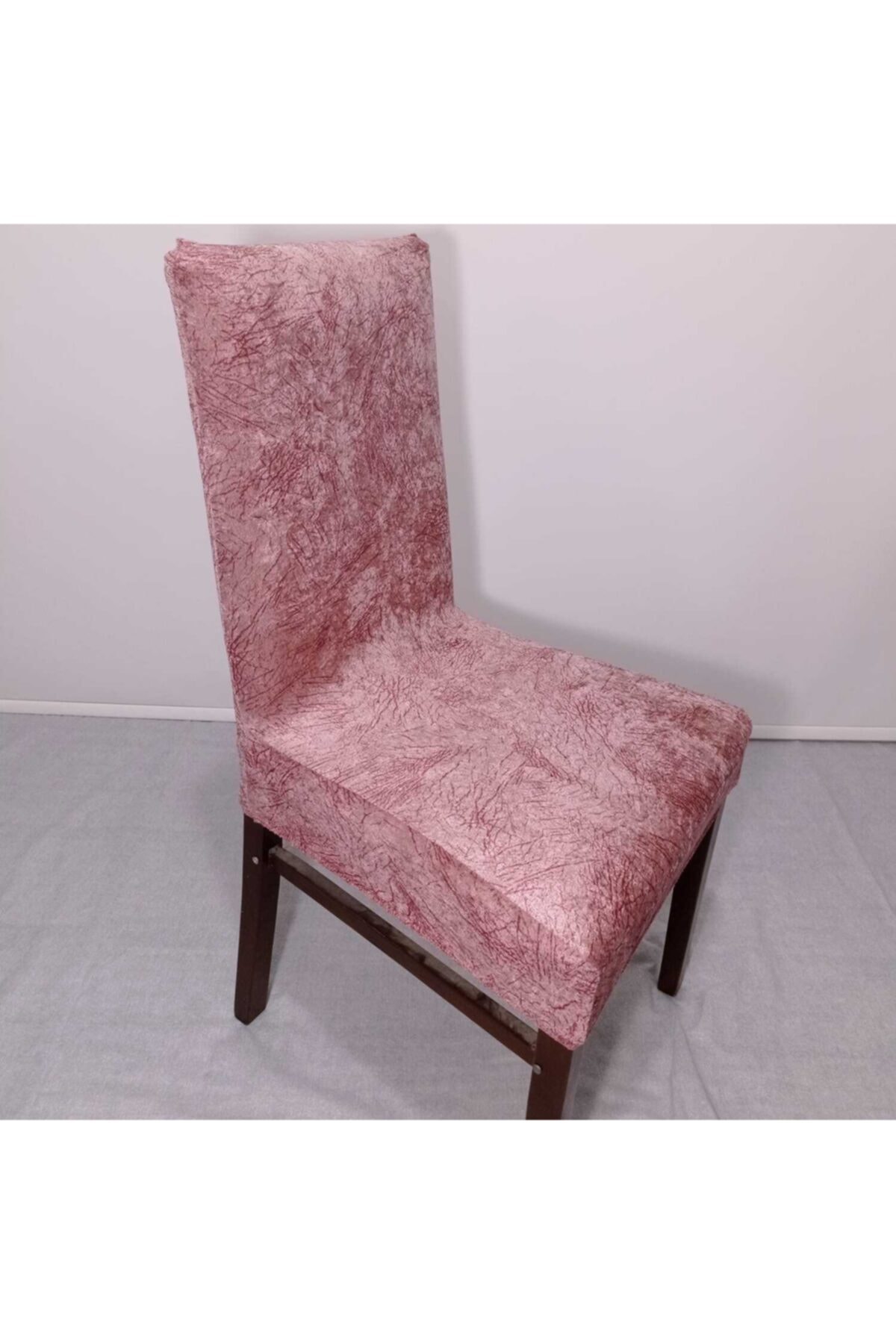 Selçuklu Tekstil Pembe Kadife Sandalye Kılıfı
