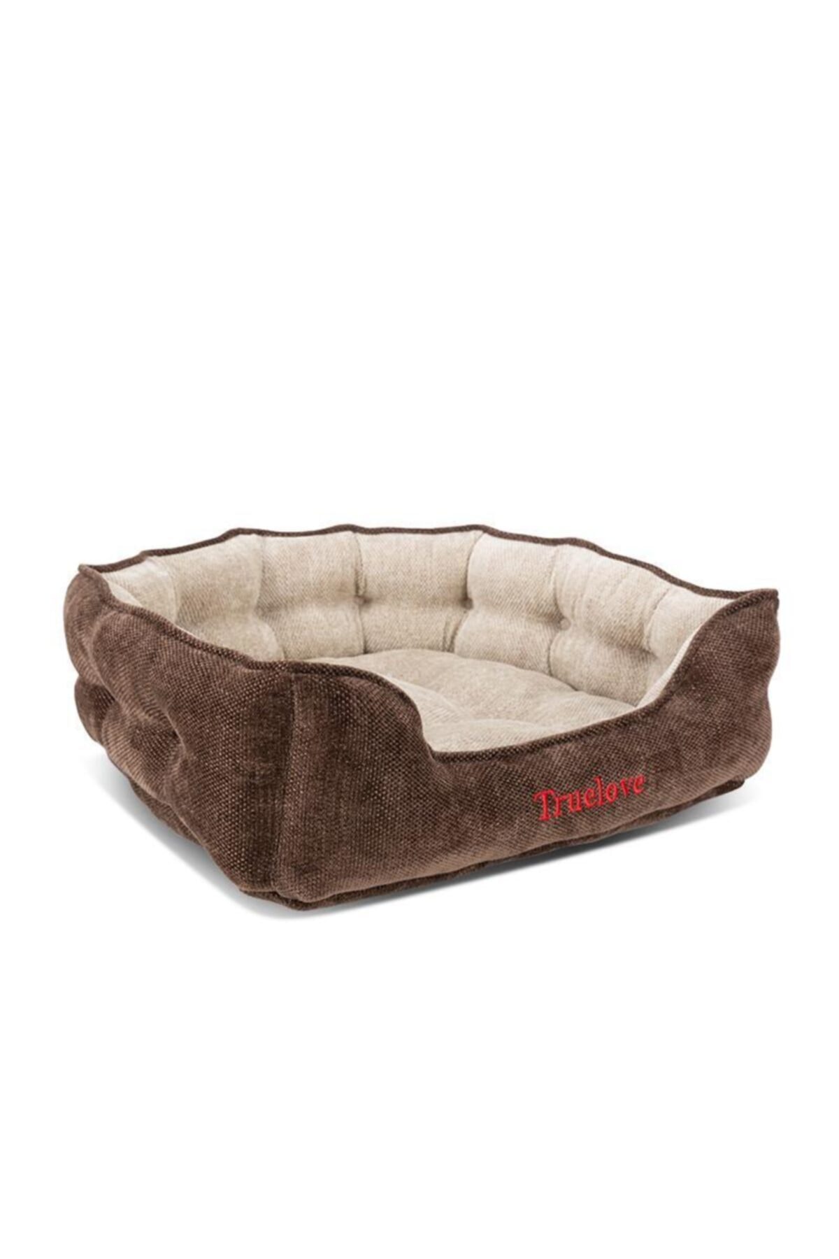 True Love Chenille Kumaşlı Kahverengi Kedi-köpek Yatağı-medium