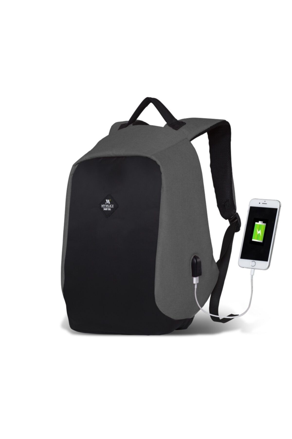 My Valice Smart Bag Secret Usb Şarj Girişli Akıllı Sırt Çantası Gri