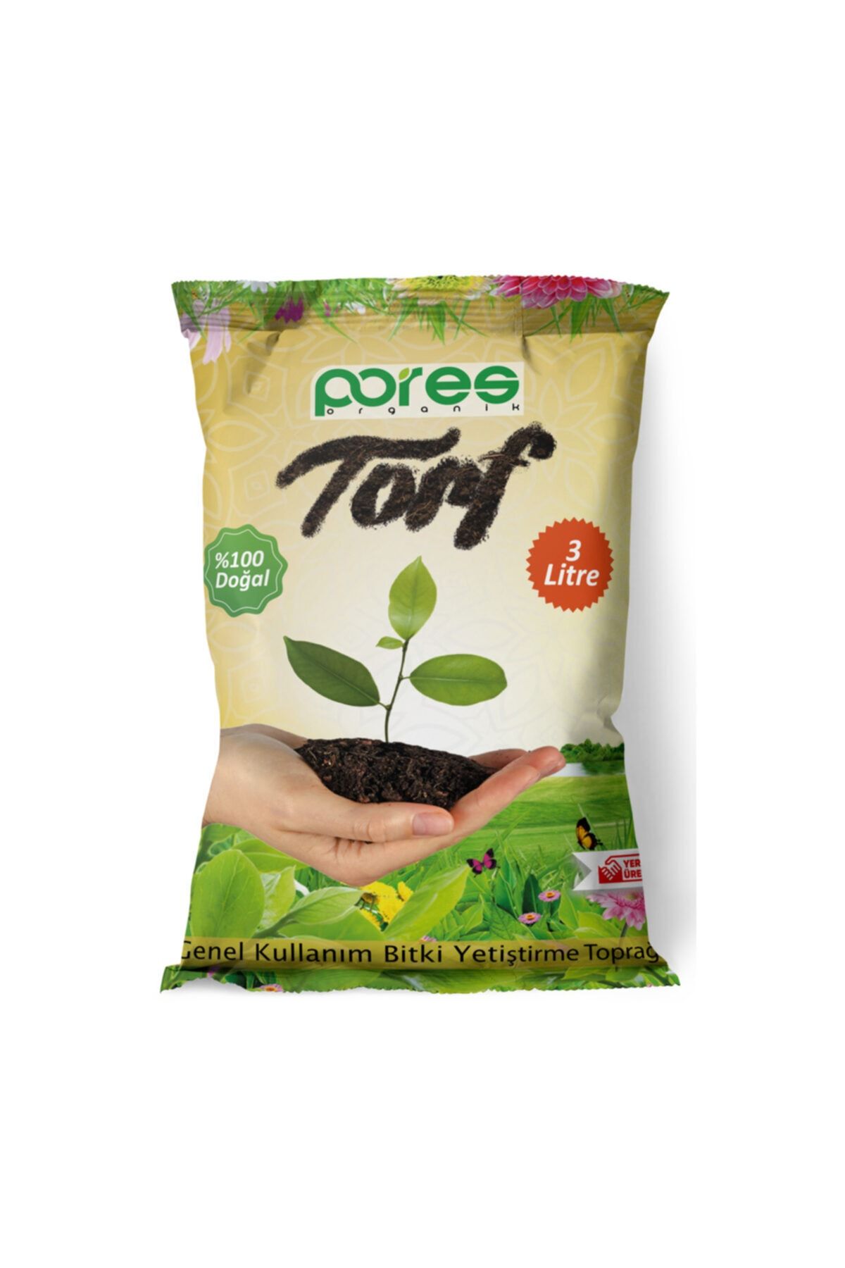 Pores Organik Torf Pores Organik Bitki Yetiştirme Toprağı Torf 3 Litre