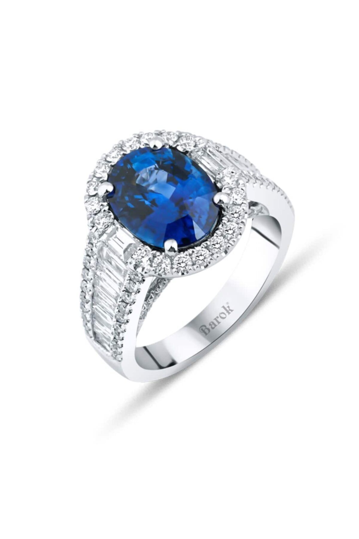 Barok Diamond 18 Ayar Safir Taşlı Pırlanta Yüzük