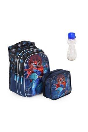 Kabartmalı Spiderman Çanta Beslenme Suluk - Ilkokul Çantası - Çocuk Çanta - Örümcek Adam Çanta Image 0
