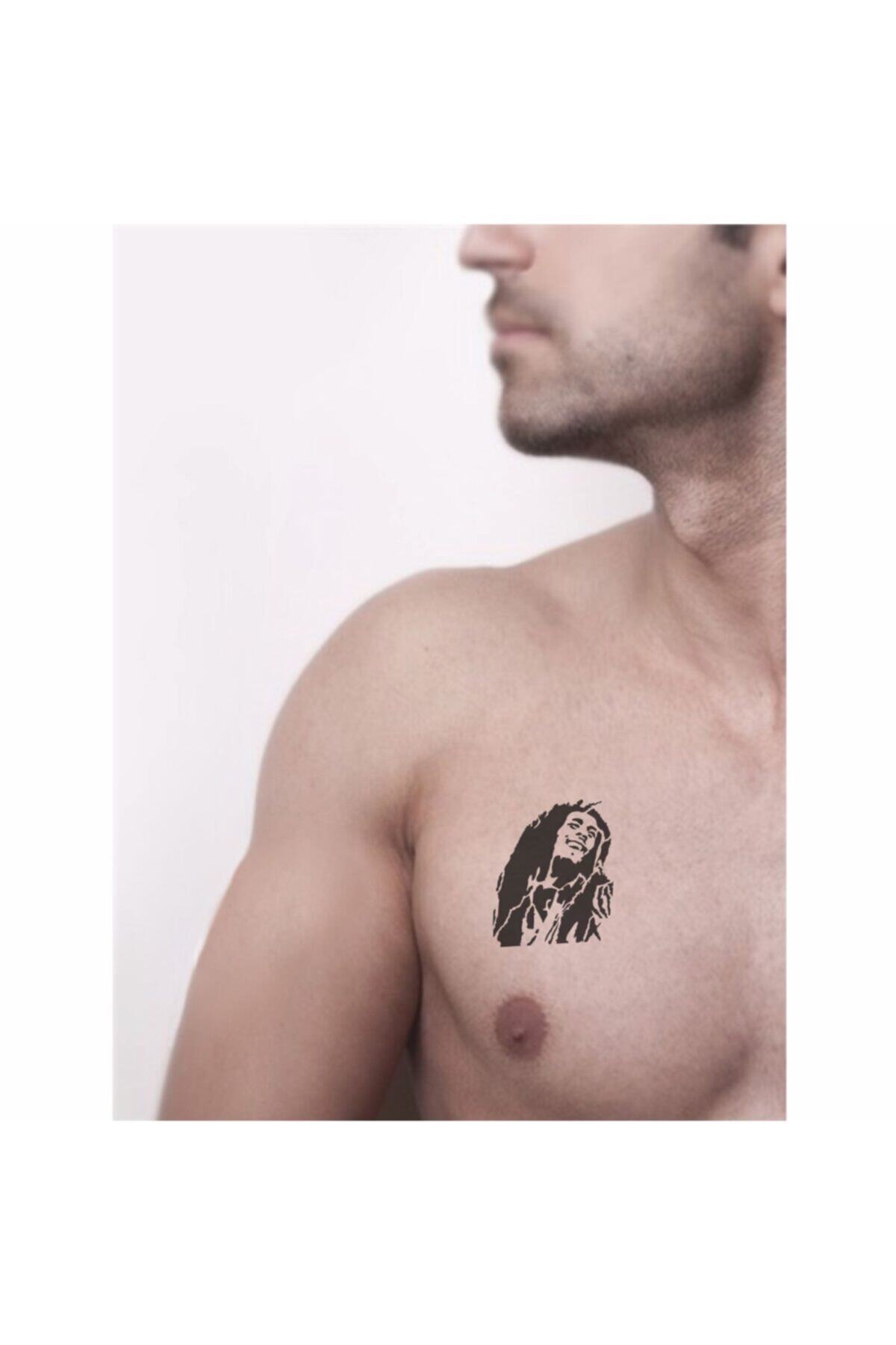 Market66 Geçici Dövme Bob Marley Hippi Reggae Müzik Ufak El Kol Dövmesi Tattoo