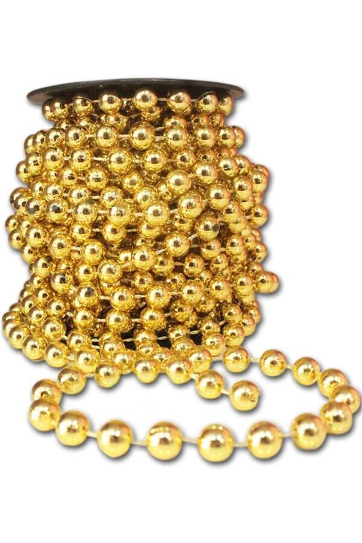 Happyland Gold 1 Adet Yılbaşı Boncuk Zincir Süs 10 m