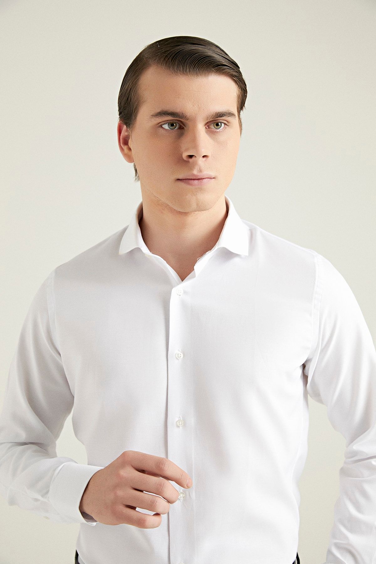 D'S Damat Erkek Gömlek Beyaz Renk Slim Fit