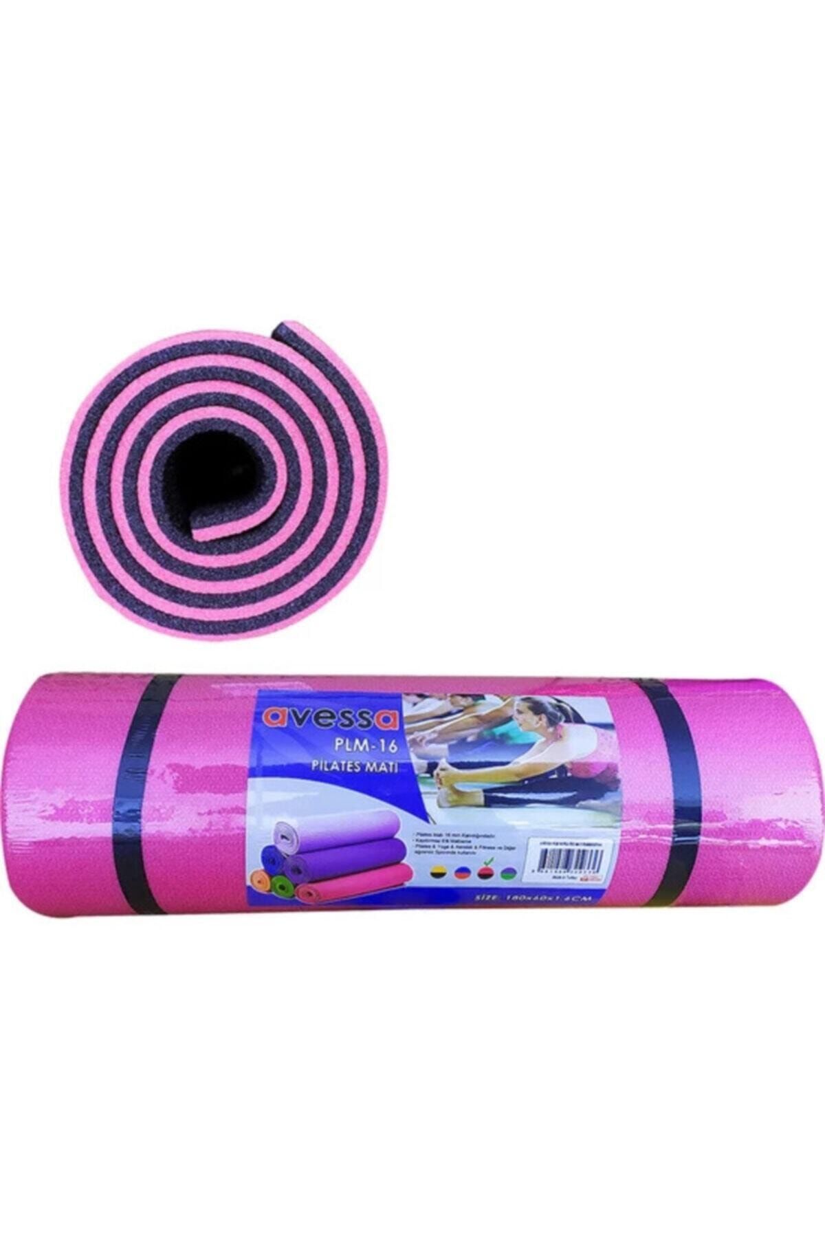 AVESSA Pembe Siyah 16 mm Çift Taraflı Yoga & Pilates Minderi