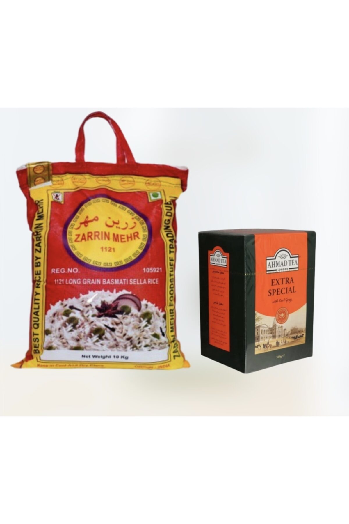 Zarrin Mehr 1121 Basmati Hint Pirinci 5 Kg + Ahmad Tea Spesial 500 Gr Dökme Çay 'li Set