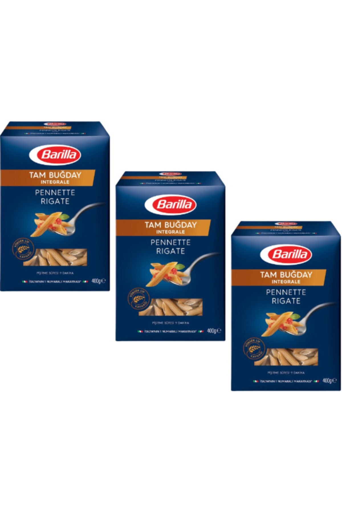 Barilla Integrale Tam Buğday Kalem Makarna (pennette Rigate) 400 Gr. X 3 Adet