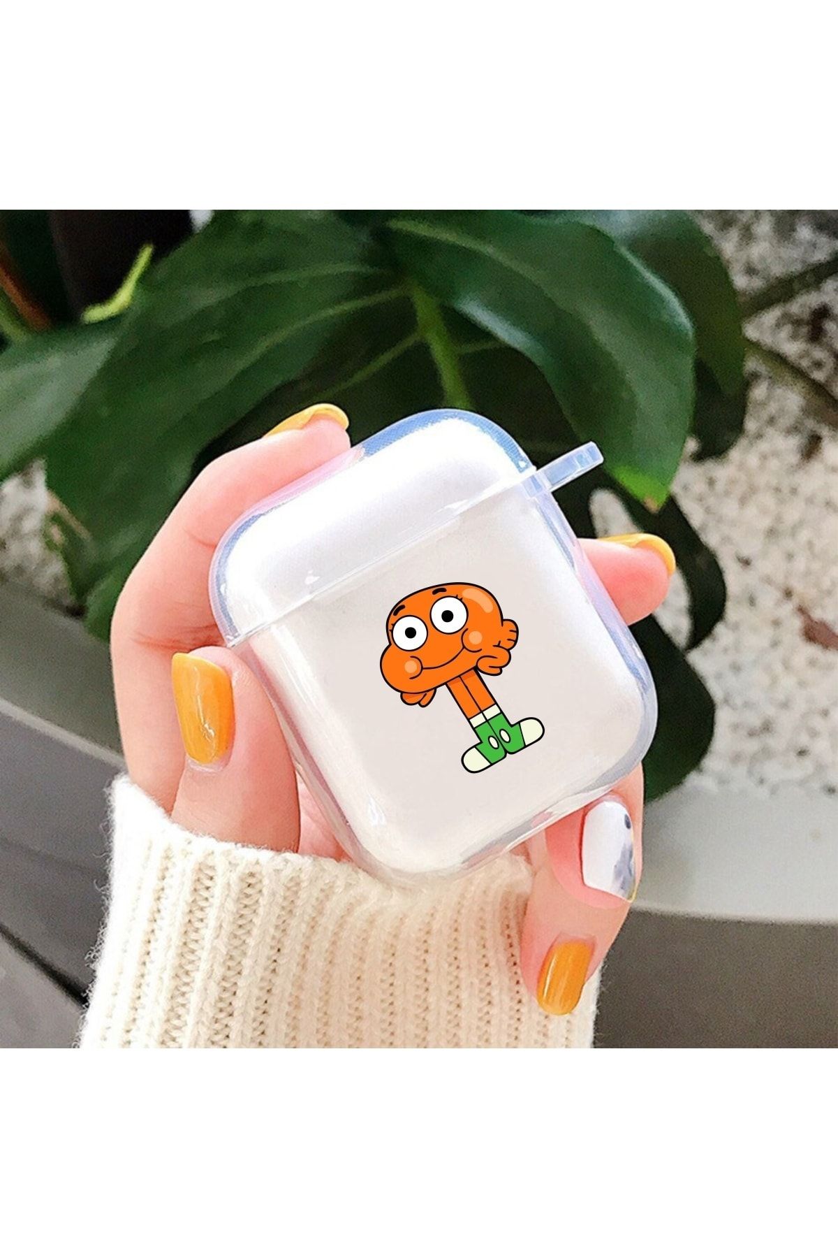 mooodcase Darvin Desenli Şeffaf Airpods Kılıfı