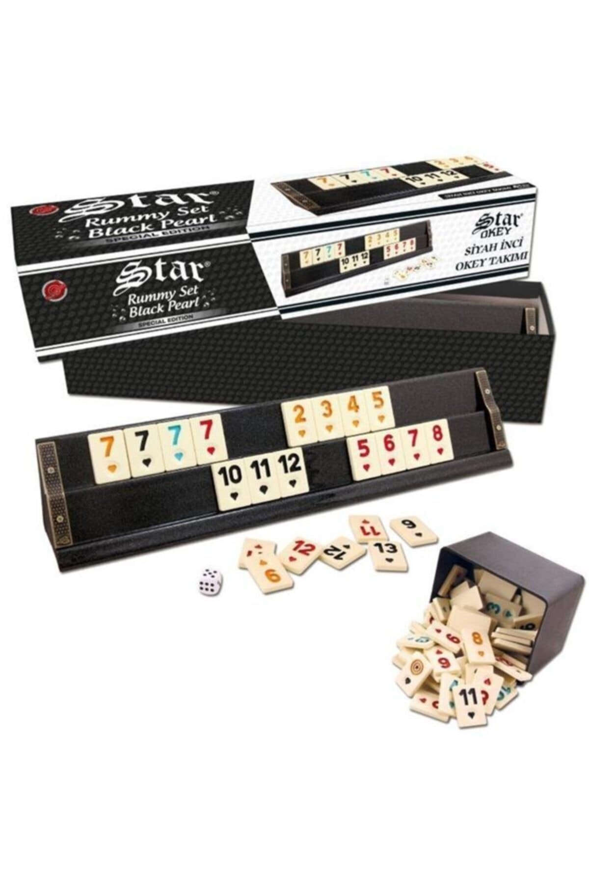 Star Okey Star Rummy Set Black Pearl Süper Lüks Okey Takımı