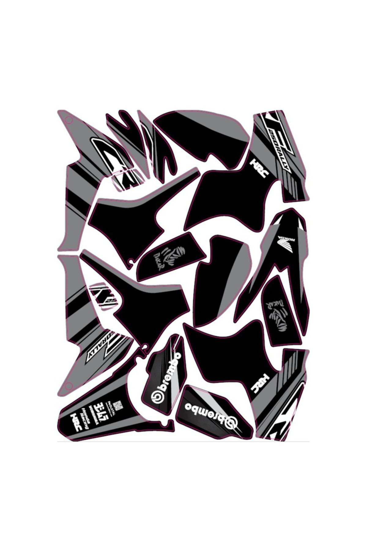 Accessorypart Honda Crf 250 Rally Sticker Seti Dark